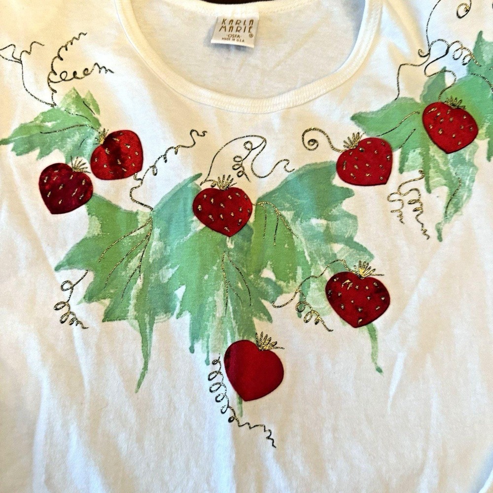 Karla Marie‎ Tunic One Size NWT 90s Painted Strawberry USA